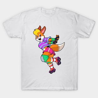 Fox as Inline Skater with Inline Skates T-Shirt